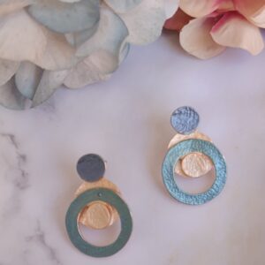 aretes vinccnza de luccca pintados a mano con baño de 1mc en oro