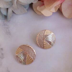 Aretes italianos "Tondo" beige